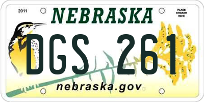 NE license plate DGS261