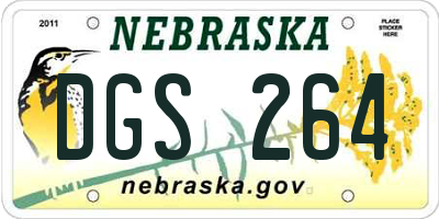 NE license plate DGS264