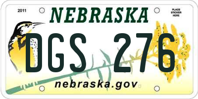 NE license plate DGS276