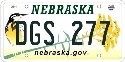 NE license plate DGS277