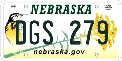 NE license plate DGS279