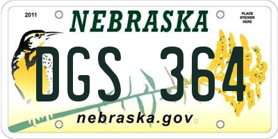 NE license plate DGS364