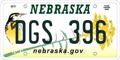 NE license plate DGS396