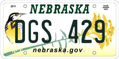 NE license plate DGS429