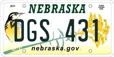 NE license plate DGS431