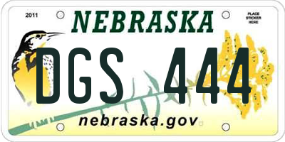 NE license plate DGS444