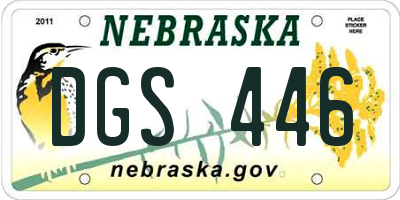 NE license plate DGS446
