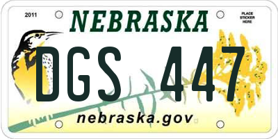 NE license plate DGS447