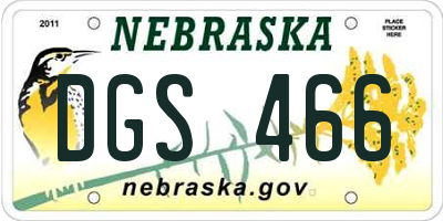 NE license plate DGS466