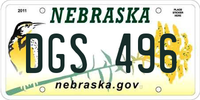 NE license plate DGS496