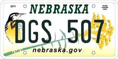 NE license plate DGS507