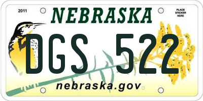 NE license plate DGS522