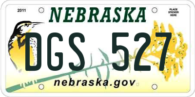 NE license plate DGS527