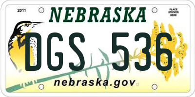 NE license plate DGS536