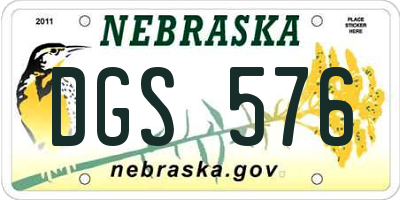 NE license plate DGS576