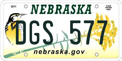 NE license plate DGS577