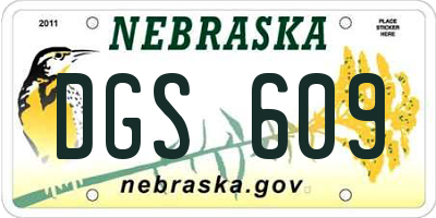 NE license plate DGS609