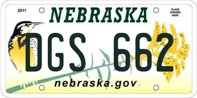 NE license plate DGS662