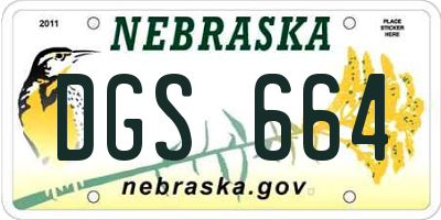 NE license plate DGS664