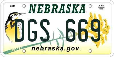 NE license plate DGS669