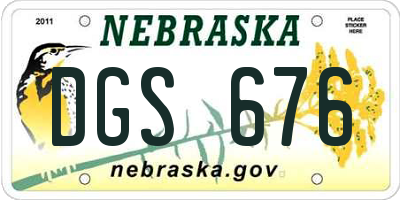 NE license plate DGS676
