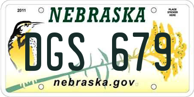 NE license plate DGS679
