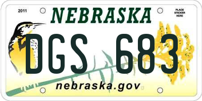 NE license plate DGS683