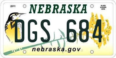 NE license plate DGS684