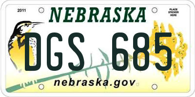 NE license plate DGS685