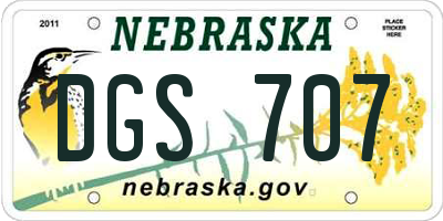 NE license plate DGS707