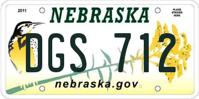NE license plate DGS712