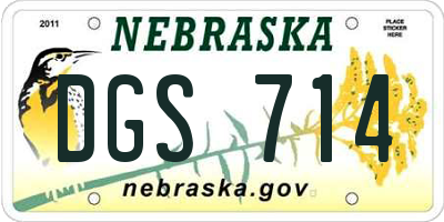 NE license plate DGS714