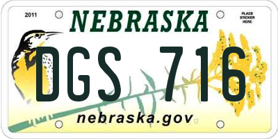 NE license plate DGS716