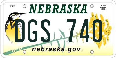 NE license plate DGS740