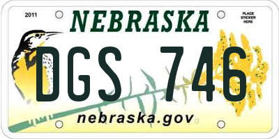 NE license plate DGS746