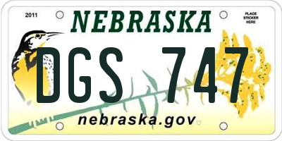 NE license plate DGS747