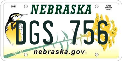 NE license plate DGS756