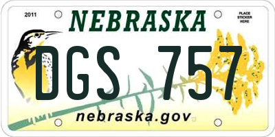 NE license plate DGS757