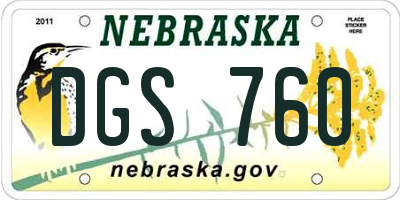 NE license plate DGS760