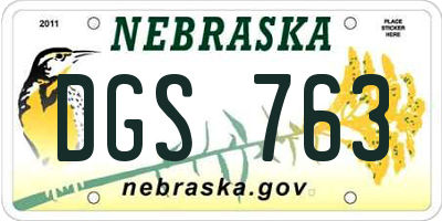 NE license plate DGS763
