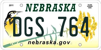 NE license plate DGS764