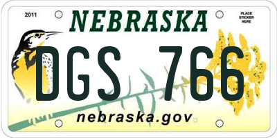 NE license plate DGS766