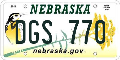 NE license plate DGS770