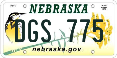 NE license plate DGS775