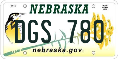 NE license plate DGS780