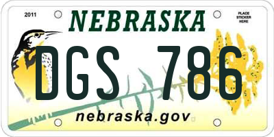 NE license plate DGS786