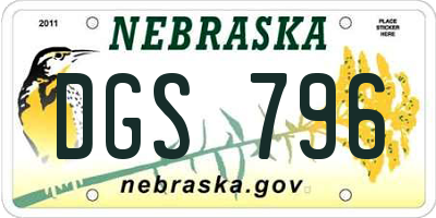 NE license plate DGS796