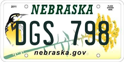 NE license plate DGS798
