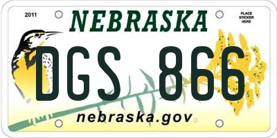 NE license plate DGS866