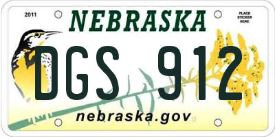 NE license plate DGS912